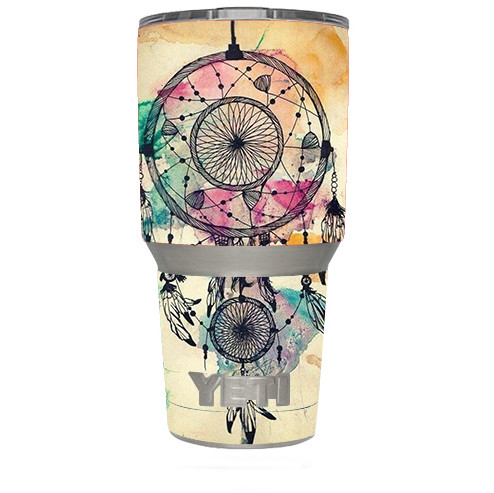 Skin Decal for Yeti 30 oz Tumbler Cup (6-piece kit) / Dream Catcher Boho Design