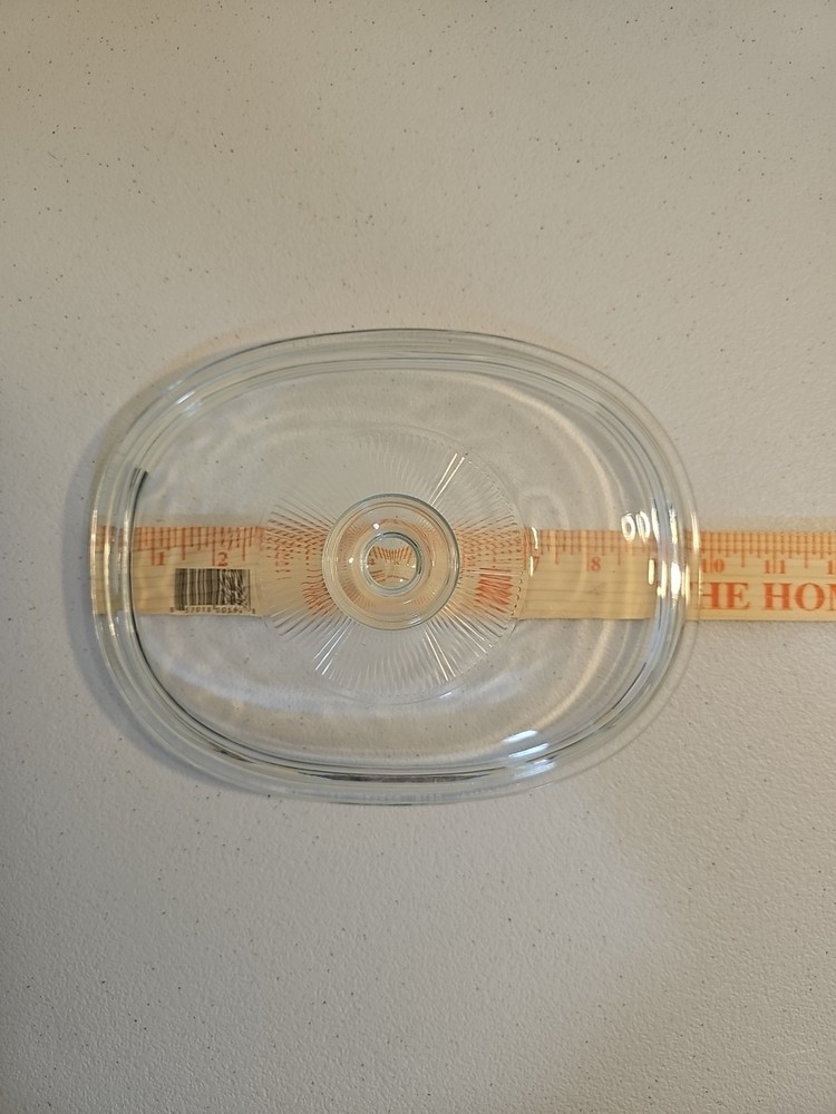 VINTAGE Pyrex F 12 C Clear Glass Casserole Lid Oval Dish Cover 9 3/4