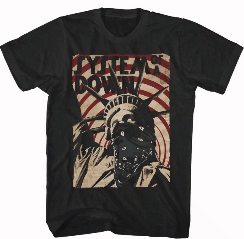 System of a Down Liberty Bandit T Shirt Mens Rock and Roll Music Band Tee Black