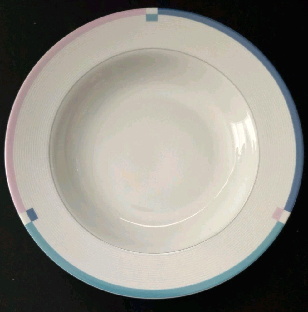 Set Of 4 Mikasa Jet Set Rimmed Soup Bowls 8 5/8