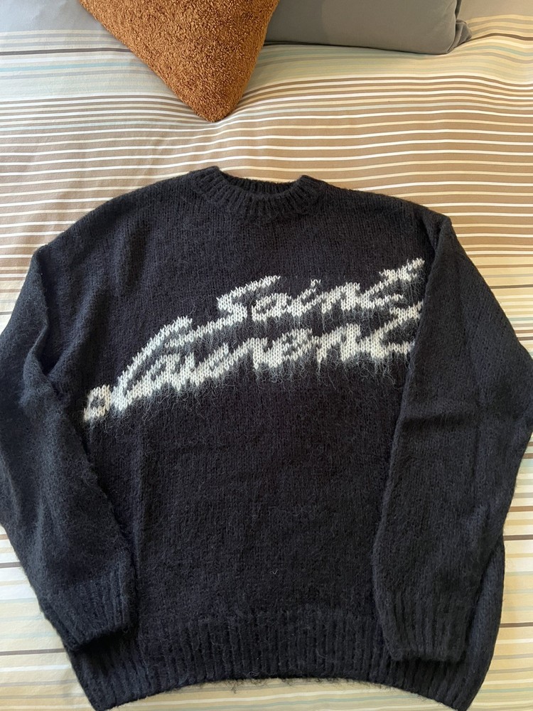 Saint Laurent 90S Black Pullover Sweater In Mohair - Size M  Preowned