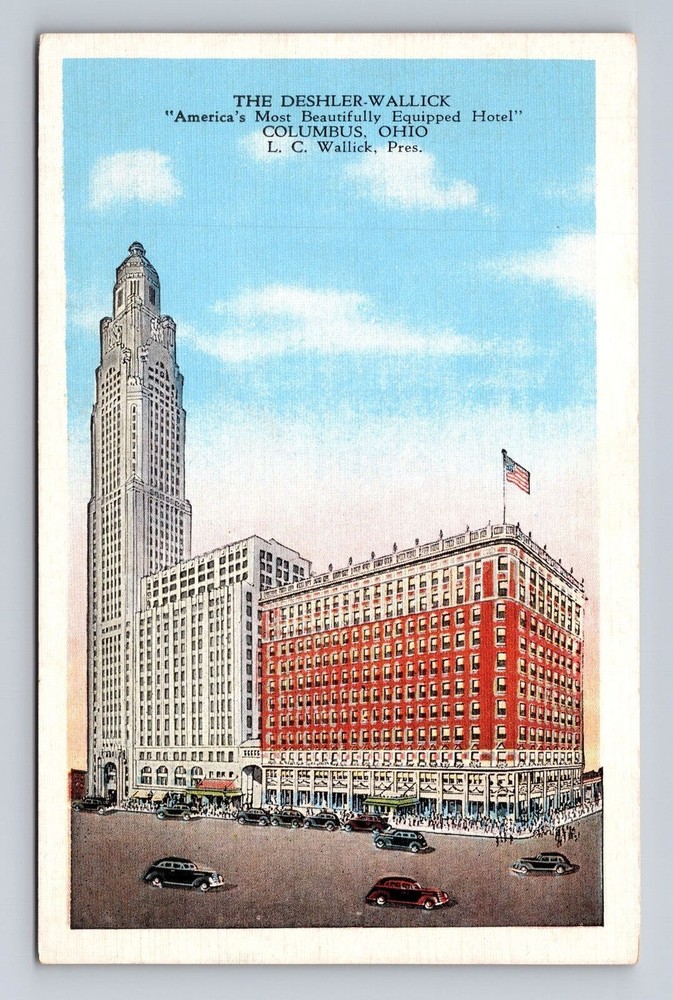 Columbus OH-Ohio, The Deshler Wallick, Advertisement, Antique, Vintage Postcard