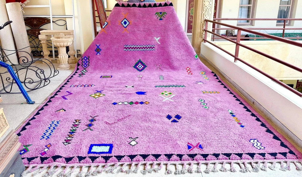 Boho Moroccan Rug – Vintage Berber Wool Carpet, Hand-Knotted Tribal Art