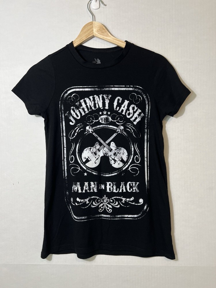 Zion Rootswear Johnny Cash Shirt Women’s S Black Music Fitted The Man In Black