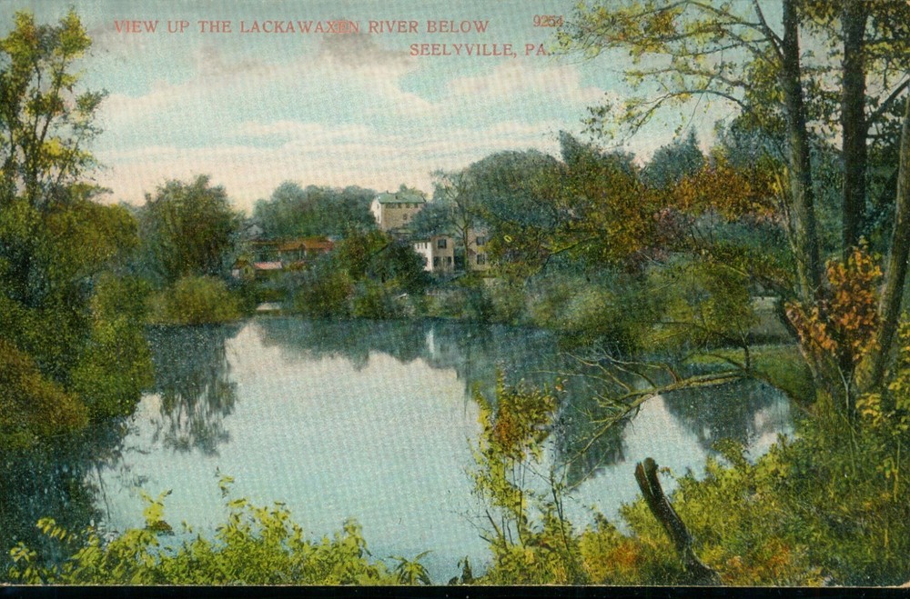 View Up Lackawaxen River Below Seelyville  Pennsylvania PA Postcard