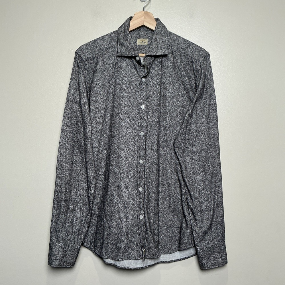 Sonrisa Men’s Snakeskin Print Luxury Button Up Shirt 40 15-3/4 Made in Italy