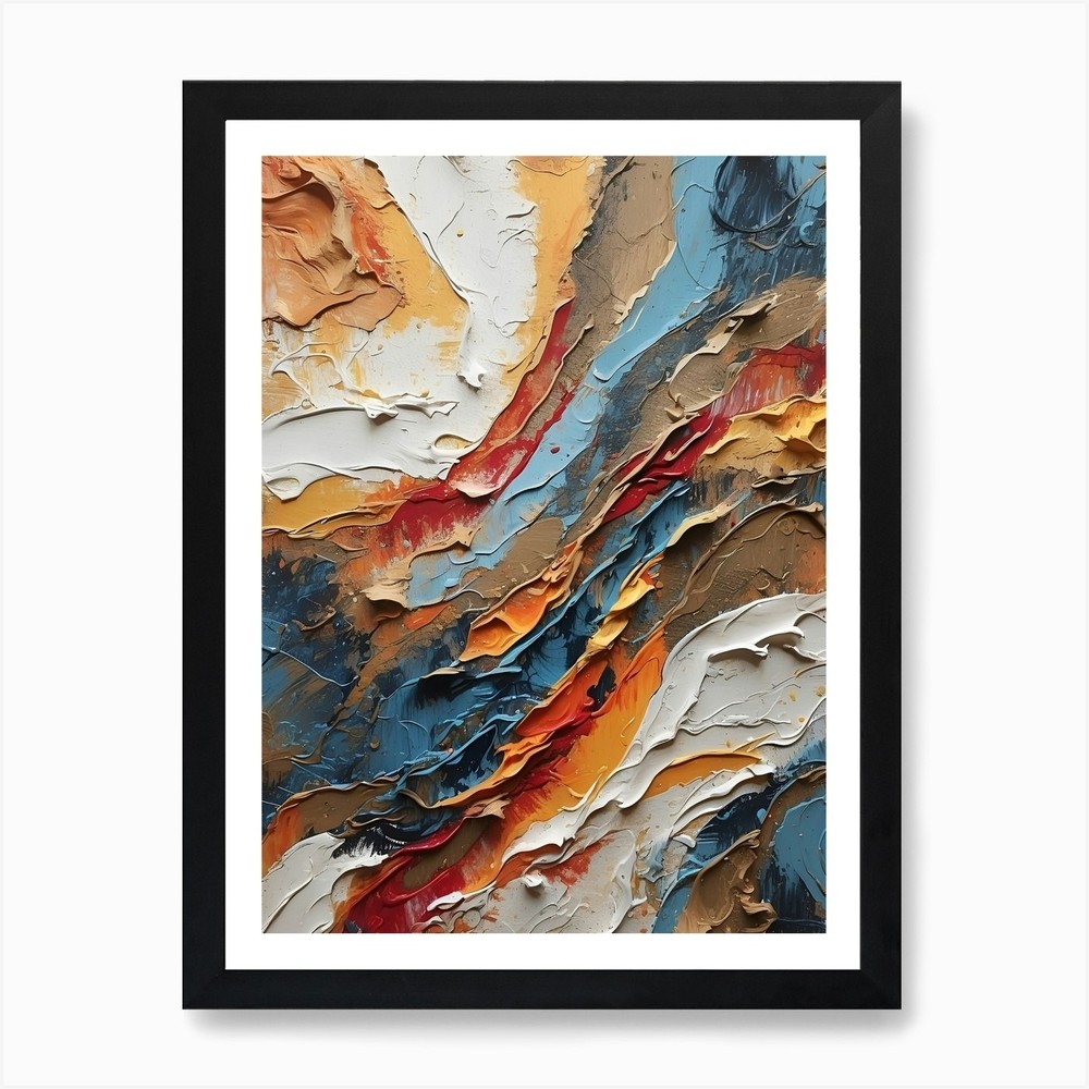 Abstract Painting textured acrylics Framed Wall Art Poster Canvas Print Picture
