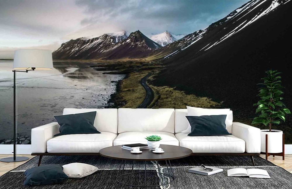 3D Sky Snow Mountain Lake Scenery Wall Murals Wallpaper Murals Wall Sticker