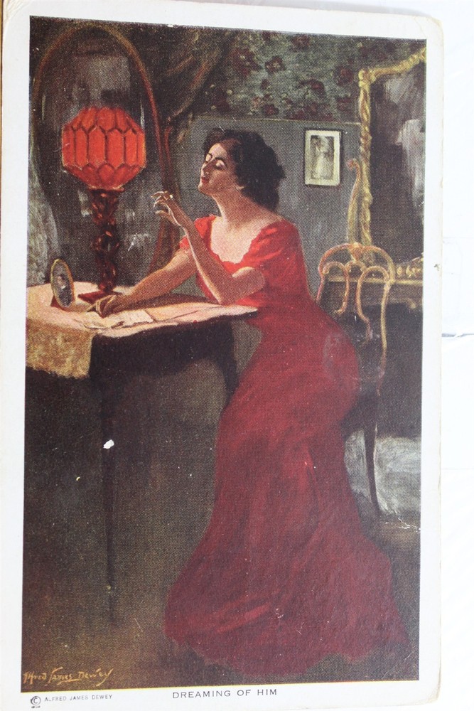Art Dreaming of Him Postcard Old Vintage Card View Standard Souvenir Postal Post