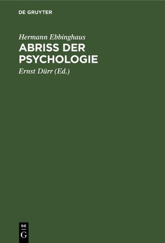 Hermann Ebbinghaus Abriss Der Psychologie (Hardback)