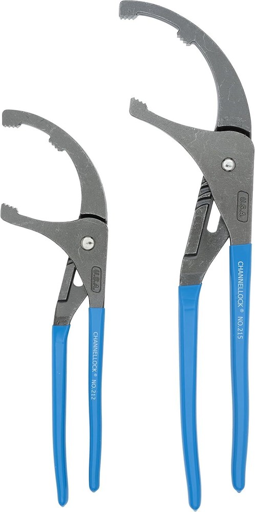 US Channellock OF-1 Oil Filter & PVC Plier Set - 12-Inch & 15-Inch Matte Finish