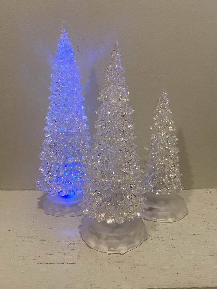 3 Color-Changing LED Christmas Trees with Remote Control
