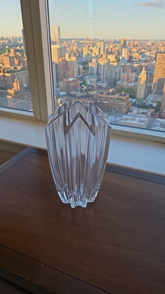 Cristal D'arques Paris Gigogne Art Glass Lead Crystal Heavy Vase 11.5