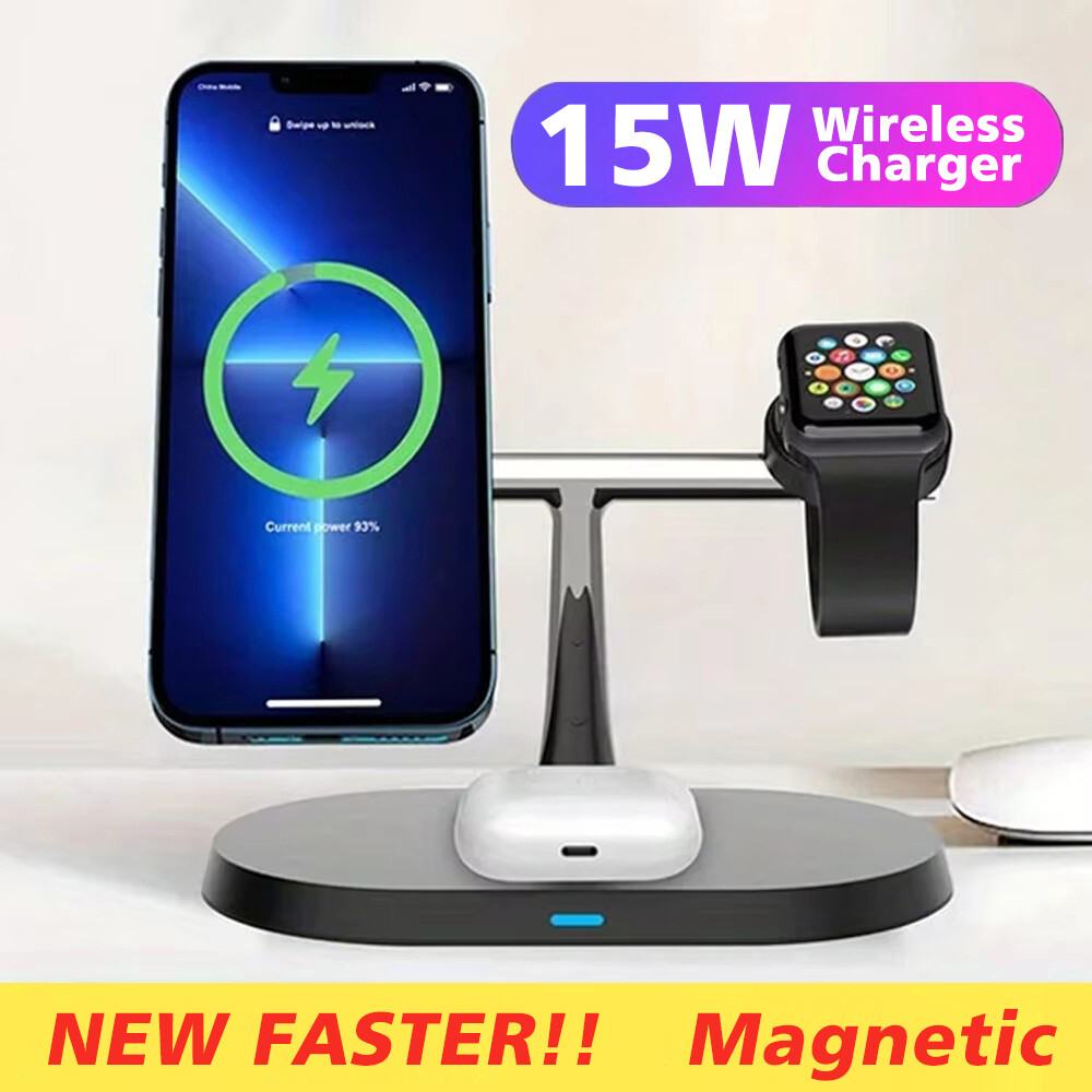 15W 3 in 1 Wireless Charger Fast Charging Dock For Apple Watch Air Pods iPhone