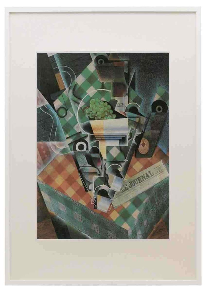 Still Life with checked tablecloth Juan Gris Abstract Art A3 A4 Framed Print Pi-image