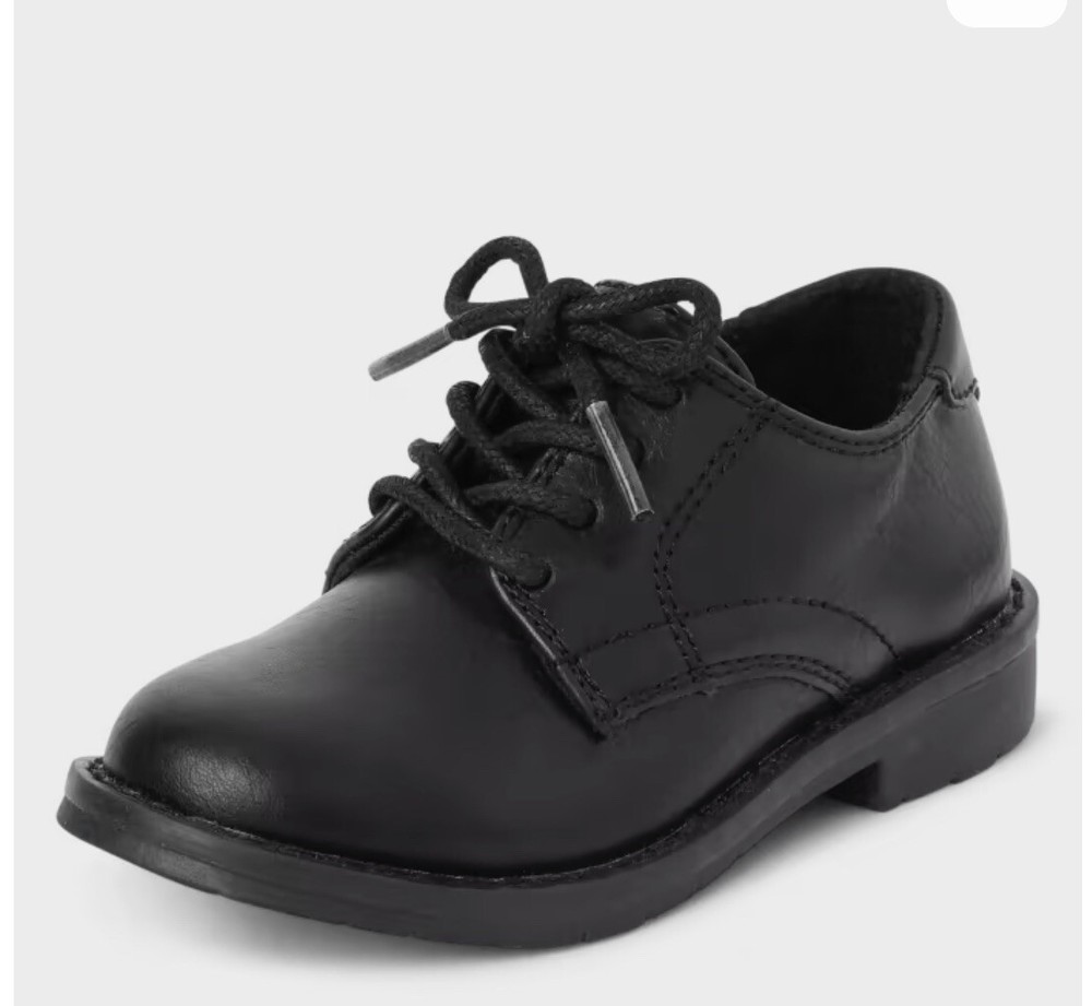 CHILDRENS PLACE Size 8 Black Dress Shoes Lace Up. Formal Boys