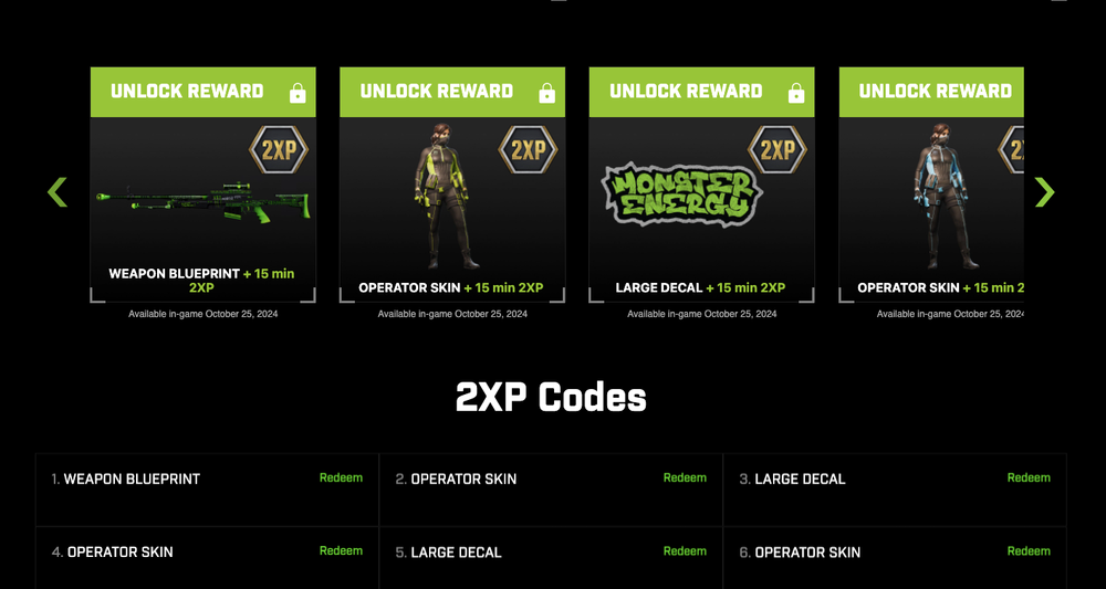 🚀Call of Duty Black Ops 6 Monster Energy FULL SET Code Operator Skin BO6 *XP