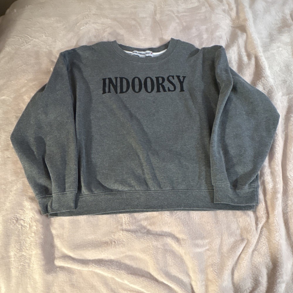 Sub_Urban Riot Women's Gray Indoorsy Graphic Pullover Sweatshirt 2XL Crew Neck