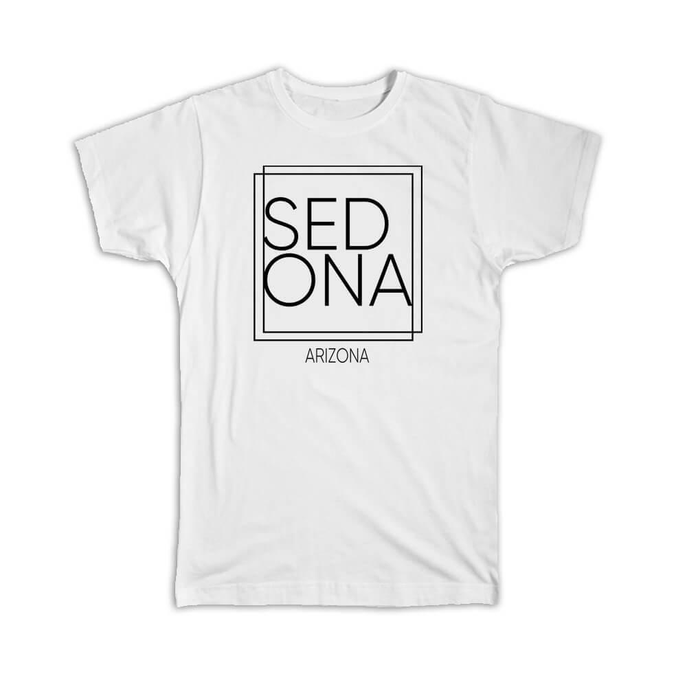 Gift T-Shirt : SEDONA Arizona Square Modern Minimalist Font
