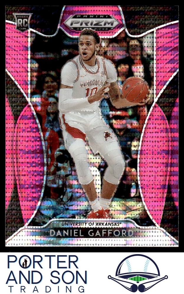 2019 Panini Prizm #38 Daniel Gafford Pink Pulsar Prizm RC Arkansas Razorbacks