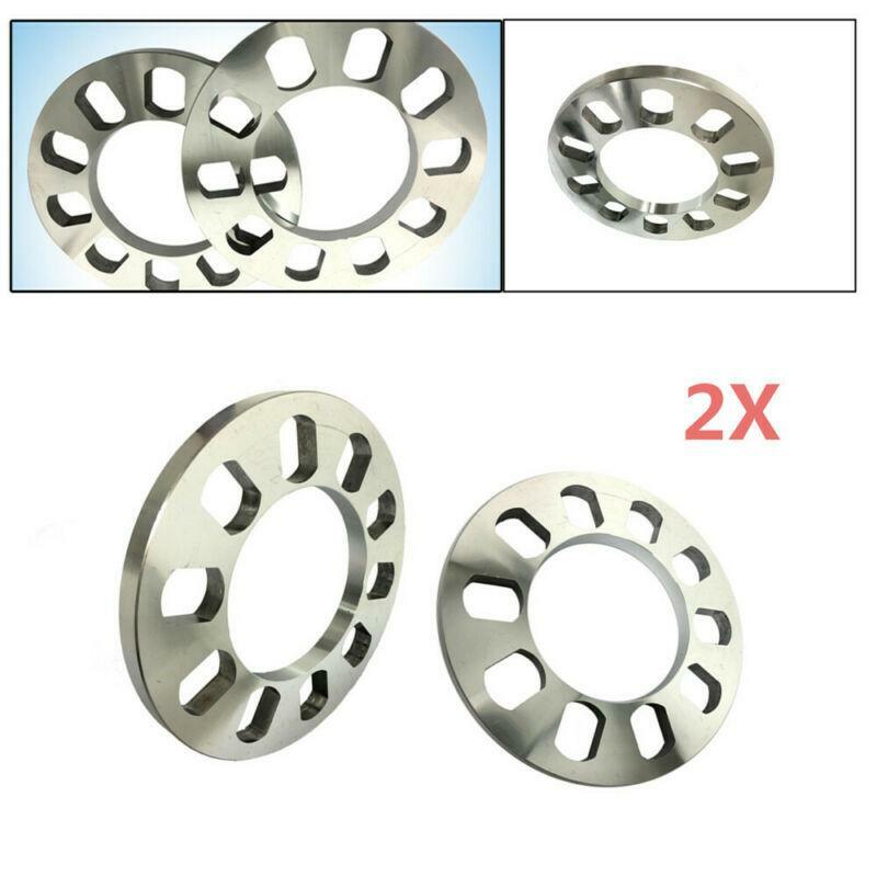 2X 5 Holes 12mm Aluminum ET Shims Car Wheel Spacers Wheelbase Gasket Excellent