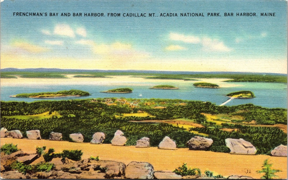 Frenchman's Bay Acadia National Park Bar Harbor Maine ME Unposted Postcard-image