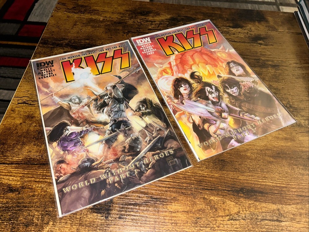Kiss “World Without Heroes Part 1 & 2 Comics, IDW) Bag/Board