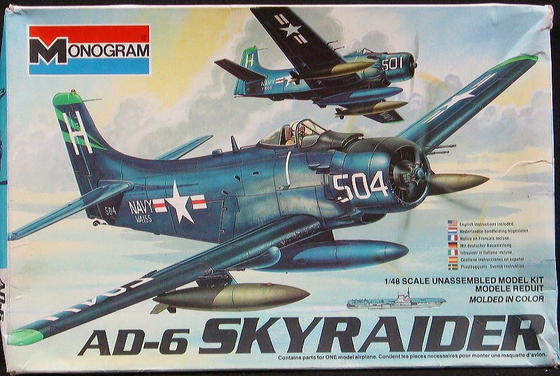 1983 Monogram Models 1/48 DOUGLAS AD-6 SKYRAIDER *MINT*
