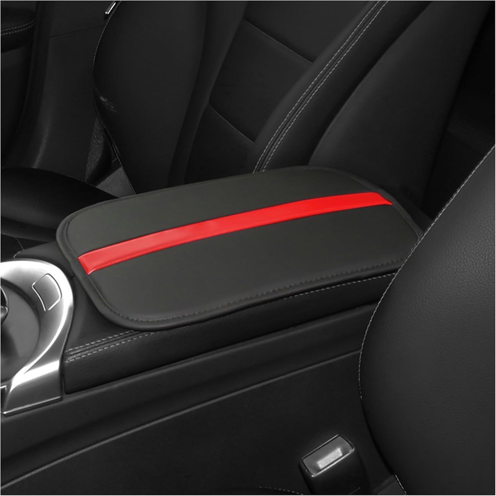 Universal Leather Center Console Cover with Striped Patchwork Design, Protects A