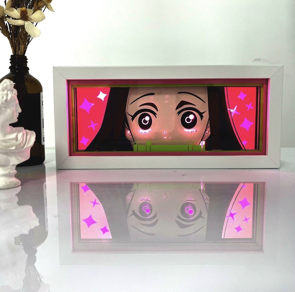 Demon Slayer Anime Decor 3D LED Light Box Night Light Paper Cut
