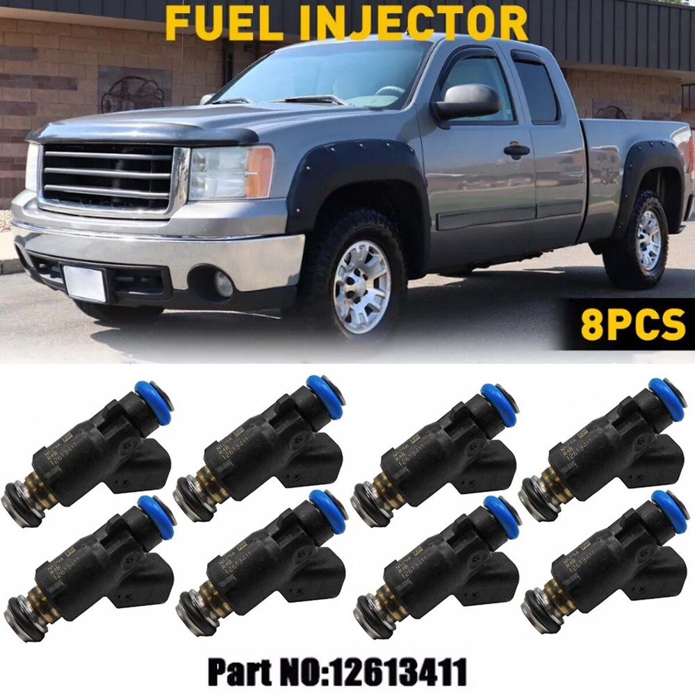 8Pcs Fuel Injectors For ACDelco GMC Chevrolet 4.8L 5.3L 6.0L 12613411