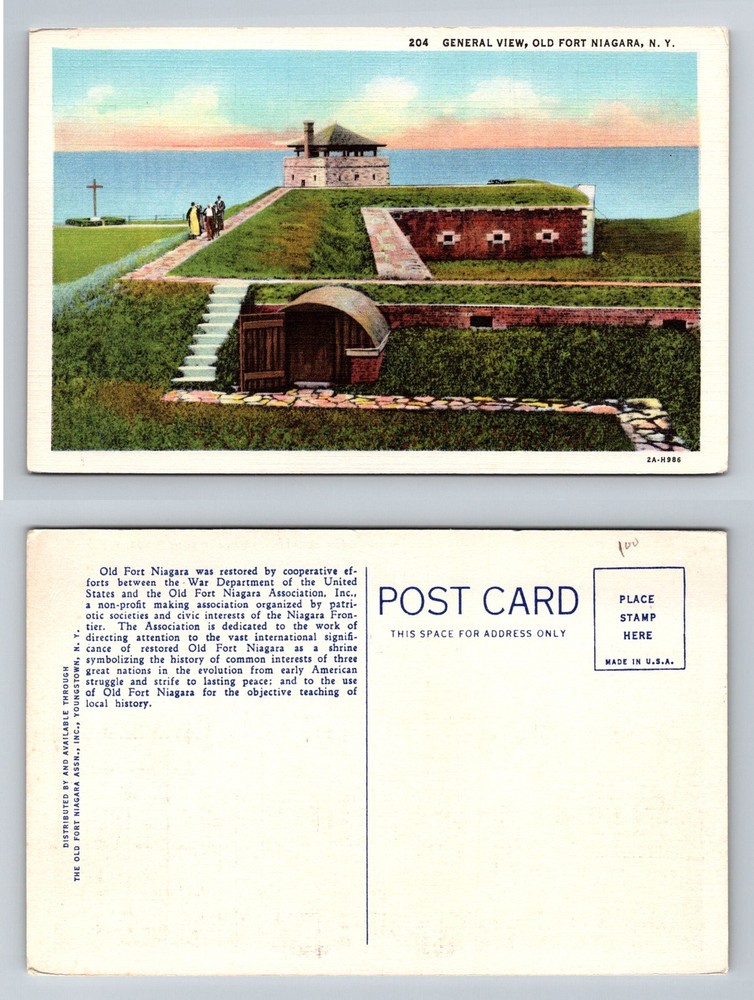 Niagara, NY-New York, Old Fort Niagara Lakefront Ramparts Vintage Postcard