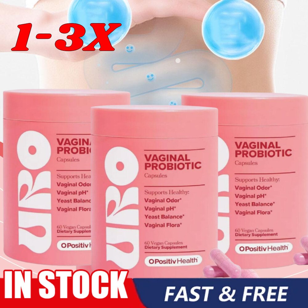 1-3 URO Vaginal Probiotics for Women pH Balance Prebiotics Lactobacillus 60 Caps