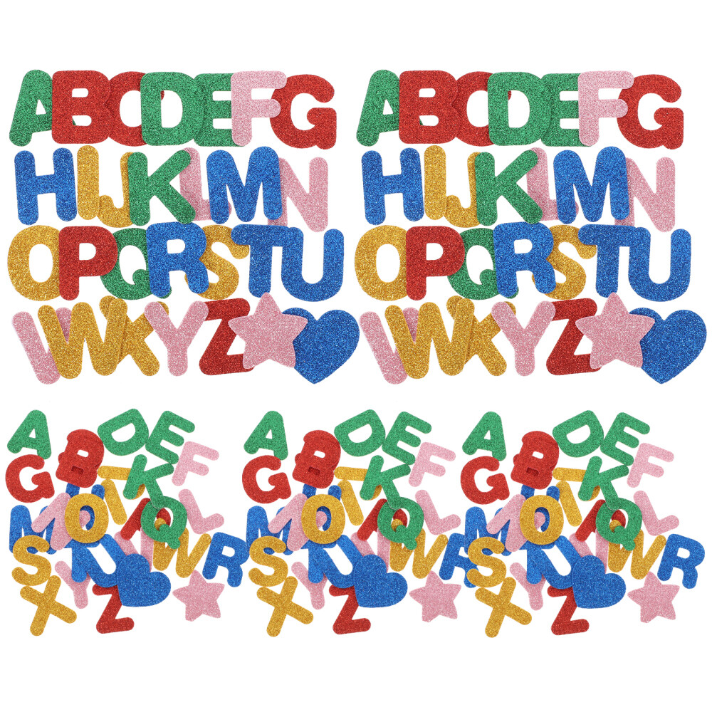 5 Bags Self Adhesive Alphabet Stickers Window Clear Design Child