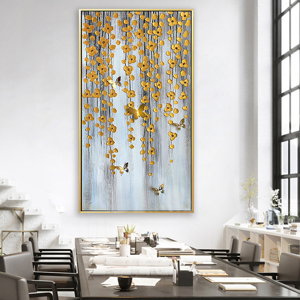 Wall Painting Gold Oil On Canvas Handmade For Living Room Decoration Abstract