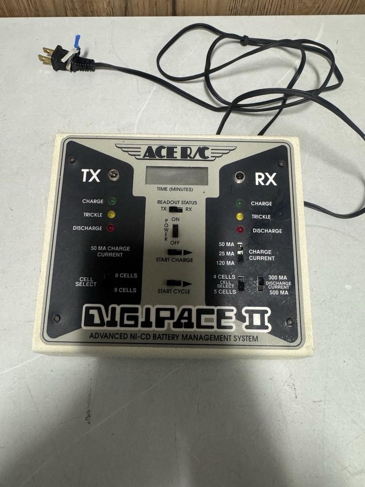 ACE RC DigiPace II Ni-Cd Battery Charger TX RX RC System Untested-image