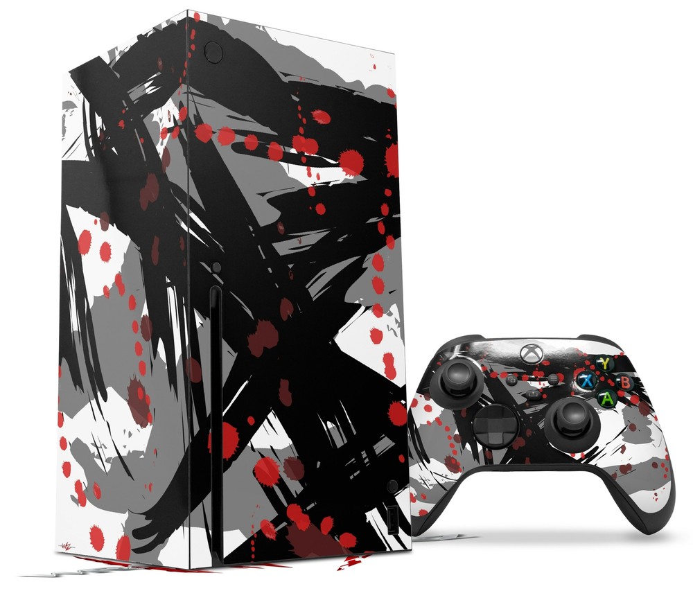 Skin Set for XBOX Series X Abstract 02 Red