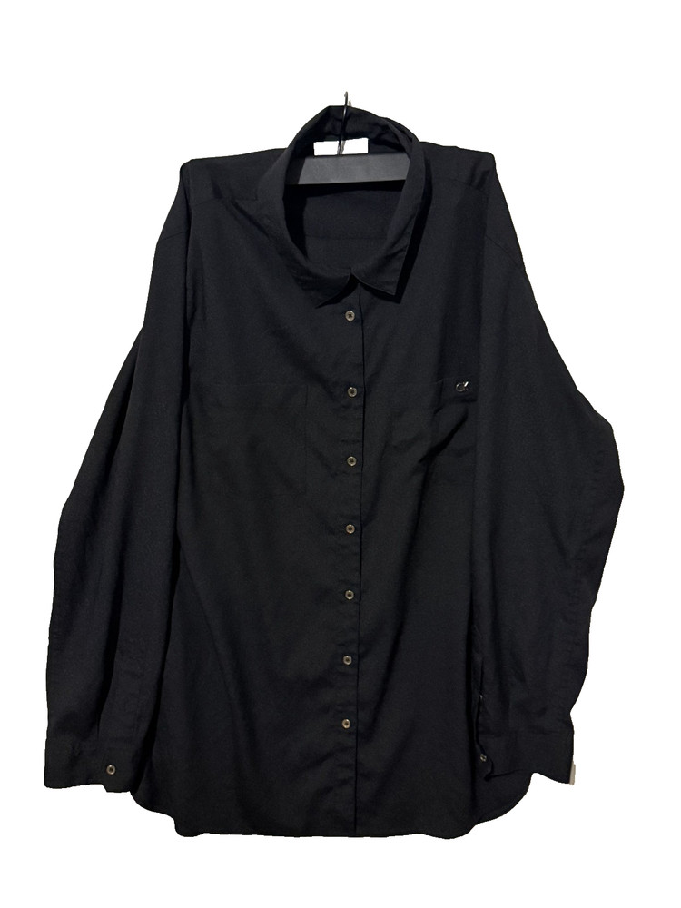 Calvin Klein Button Up Shirt Womens Large Extra Large Black Gold Logo