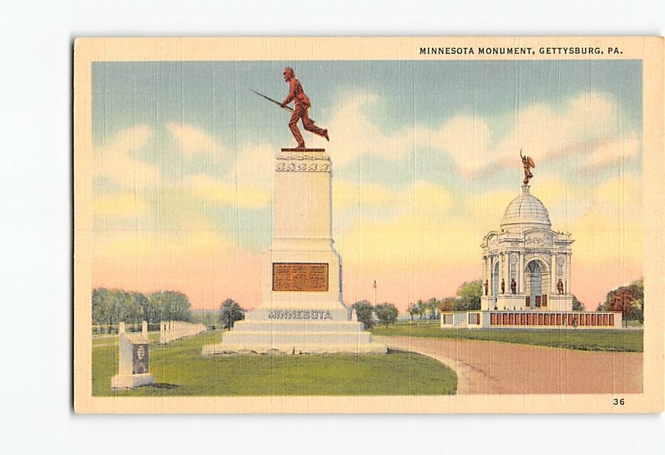 Postcard Minnesota Monument Gettysburg Pennsylvania USA