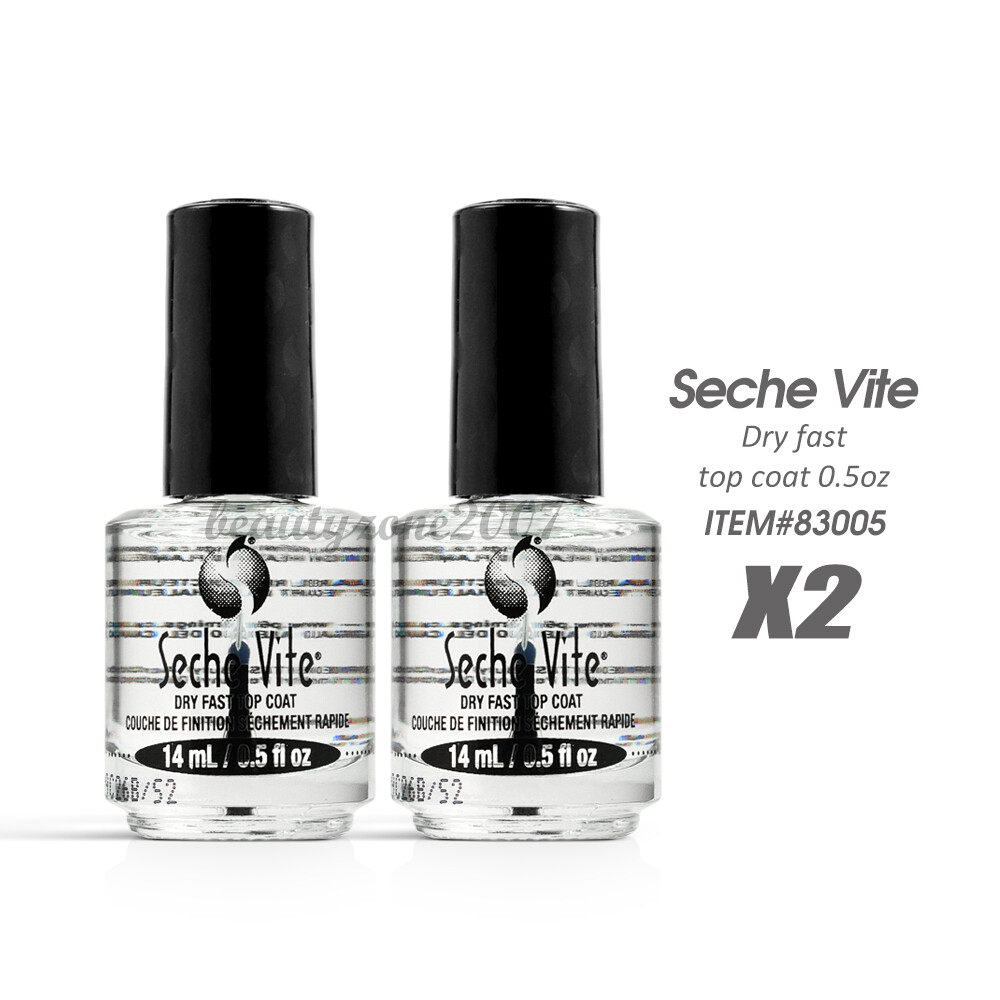 Seche Vite Dry Fast Nail Polish Top Coat 0.5 oz x 2