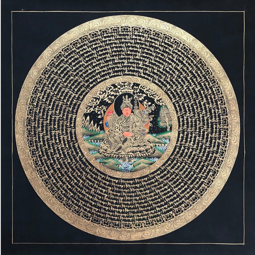 Padmasambhava, Guru Rinpoche Matra Mandala Thangka, Rare Genuine