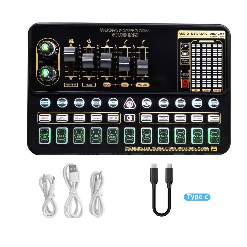 V10 Sound Card Live Sound Card Mobile Phone Karaoke Computer Live Broadcast L3