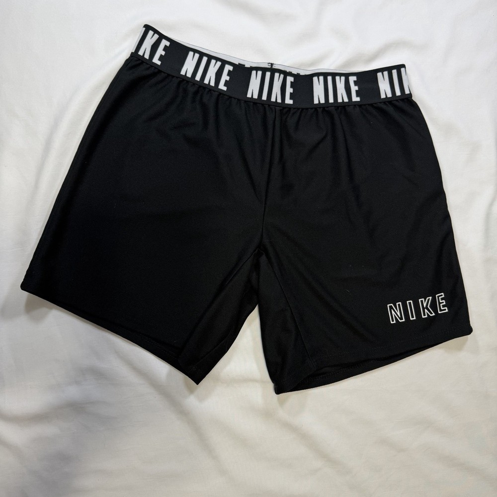 Nike Dri-FIT Athletic Shorts Black Unisex Size L Regular Fit Polyester