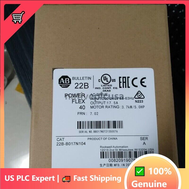 Sealed 22B-B017N104 ALLEN BRADLEY PowerFlex 40 AC Drive 17A 5HP US Free Tax