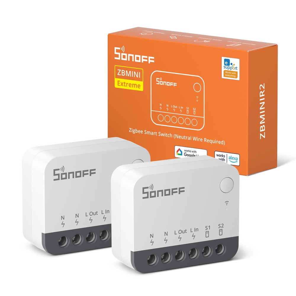 2 Pack SONOFF Zigbee Smart External Switch Control Module Neutral Wire Required-