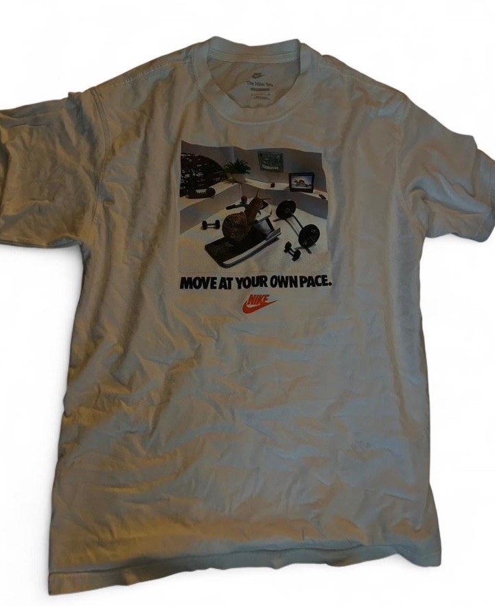 Nike Men’s Tee Small 100% Cotton “ Move At Your Own Pace “