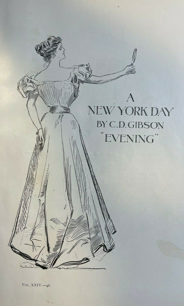 1898 C. D. Gibson Illustrations A New York Day Evening