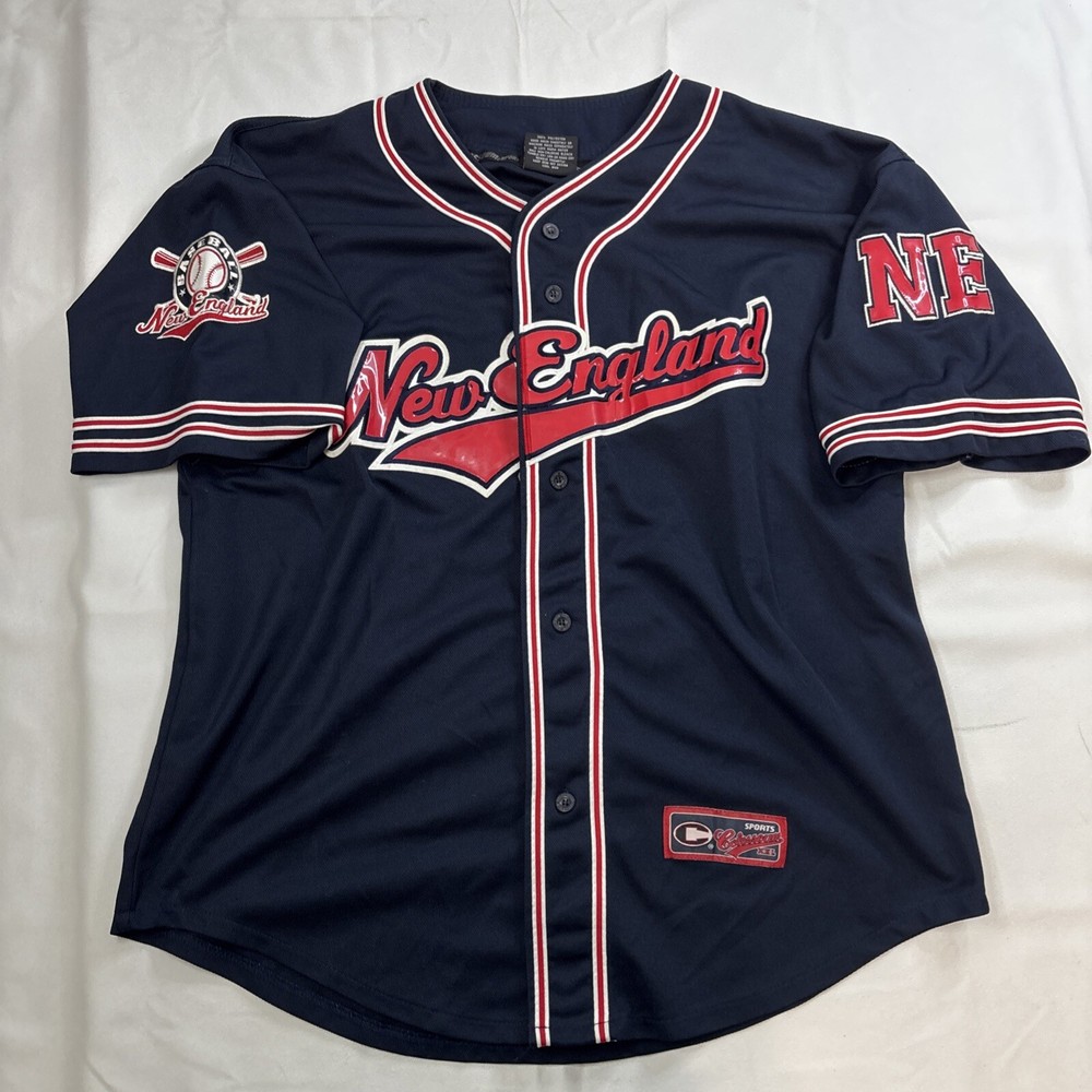 Colosseum Sports Baseball Jersey Men’s 2XL Blue New England Front Button