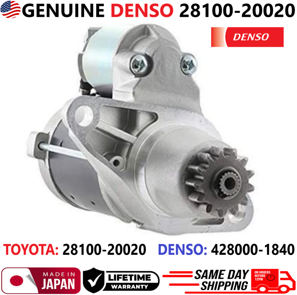 GENUINE DENSO Engine Starter Motor For 2002-2010 Toyota Lexus Scion, 28100-20020