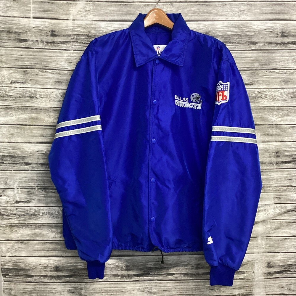 Vintage 80s Dallas Cowboys STARTER Jacket Mens XL Blue Coaches Issued RARE